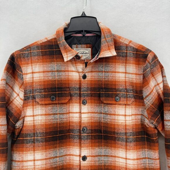 Flag & Anthem Bozeman Filled Shirt Jacket Mens Medium Rust Black Plaid Outdoors - Picture 2 of 15